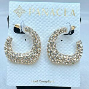 Panacea Gold and Diamante Hoops NWT